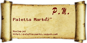 Paletta Markó névjegykártya